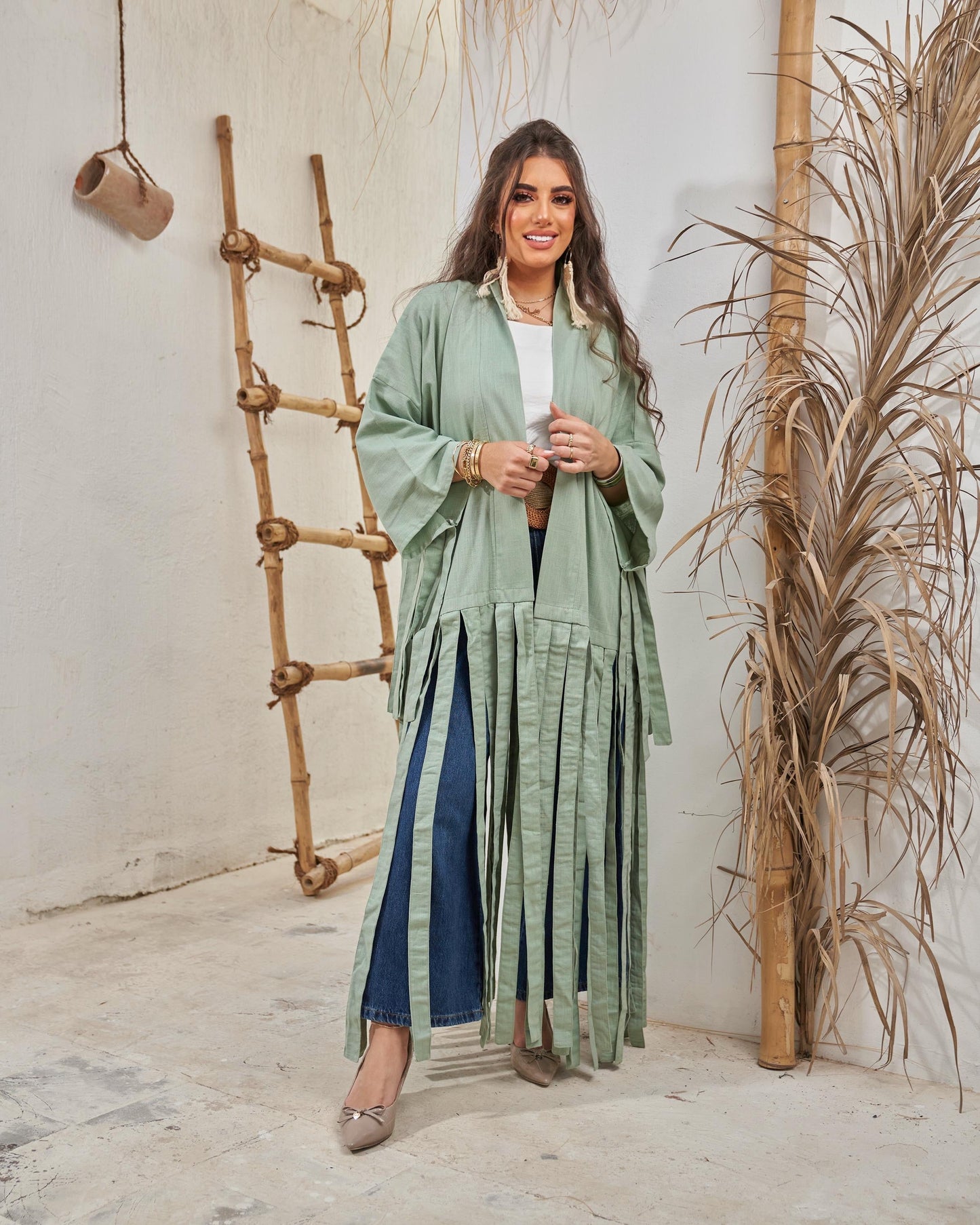 Mint Fluffy Abaya