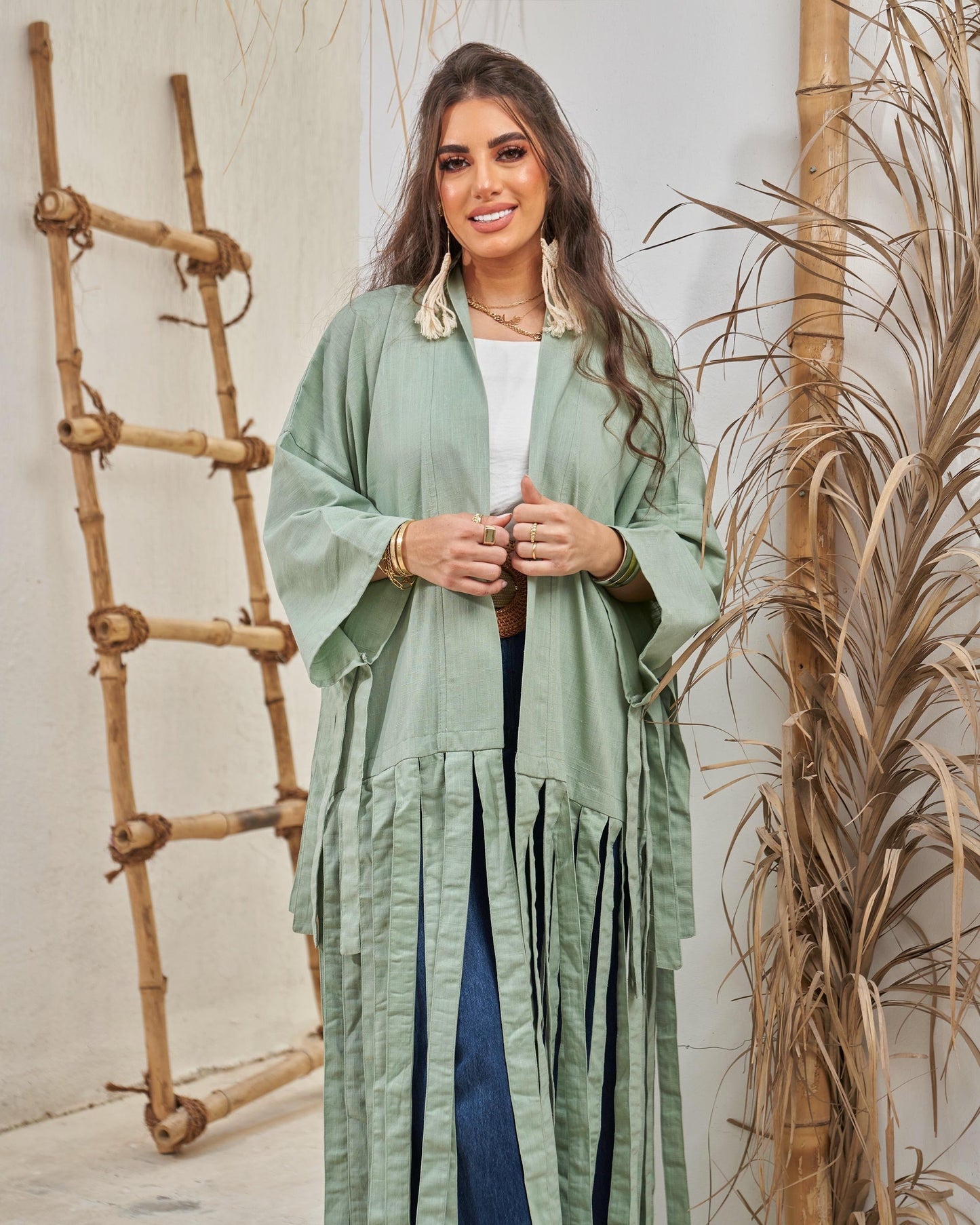 Mint Fluffy Abaya