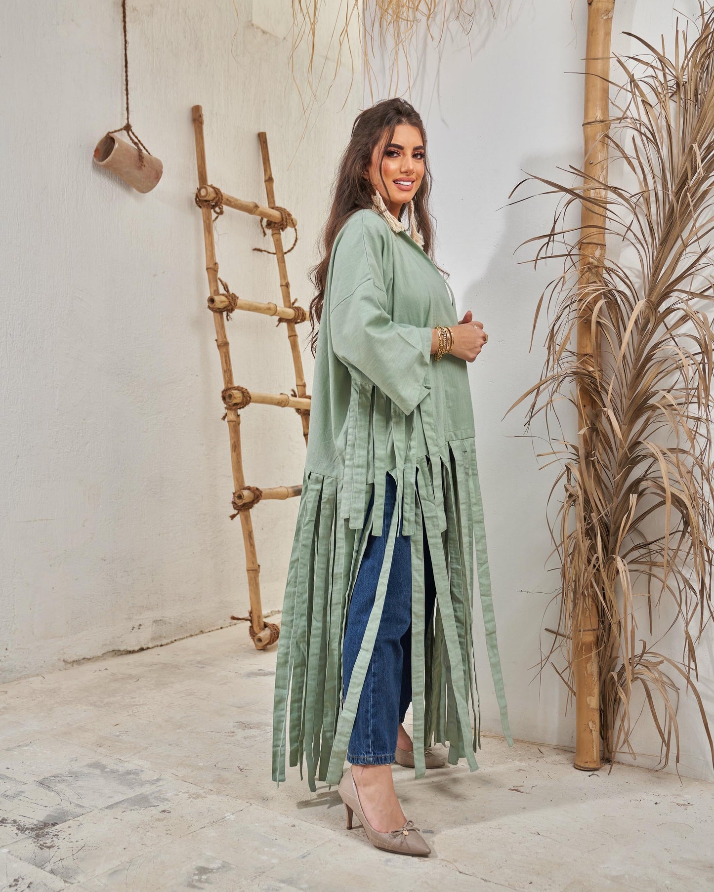 Mint Fluffy Abaya