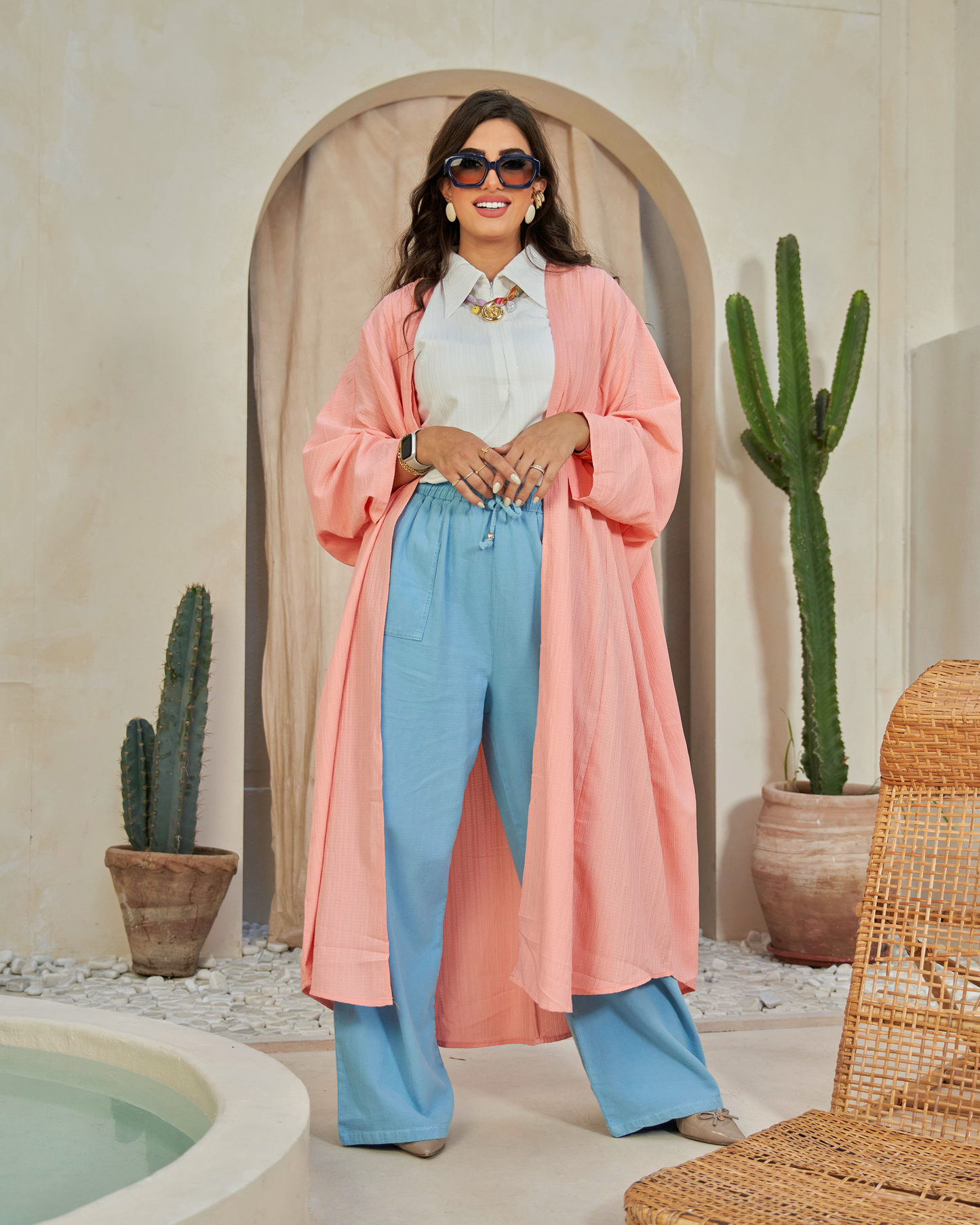Peach Glow Abaya