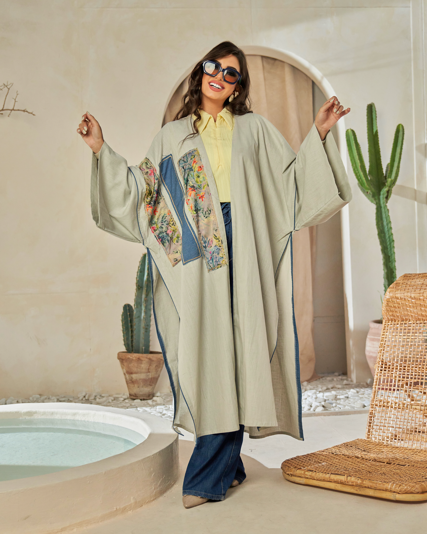 Denim Accent Modern Abaya