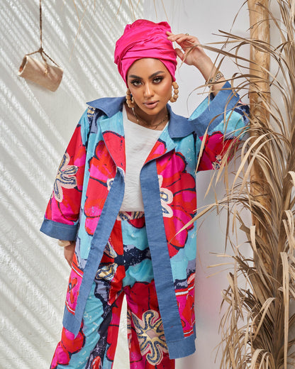 بدلة زهرية ساحرة فوشيا