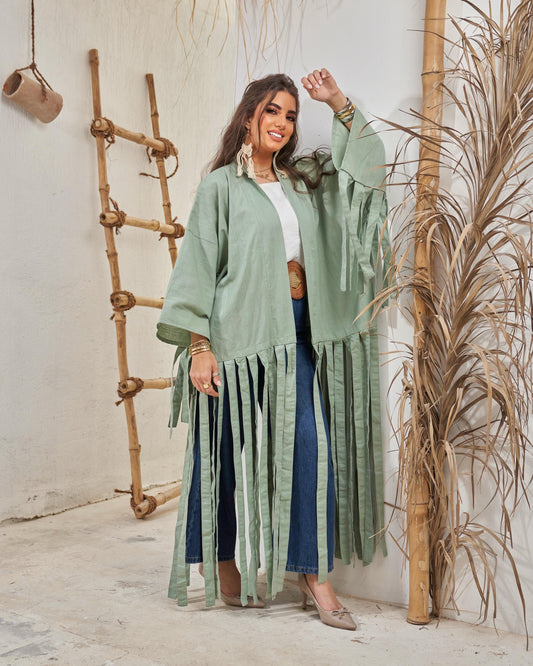 Mint Fluffy Abaya