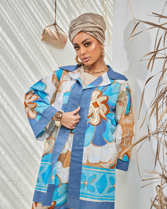 بدلة زهرية زرقاء سحرية