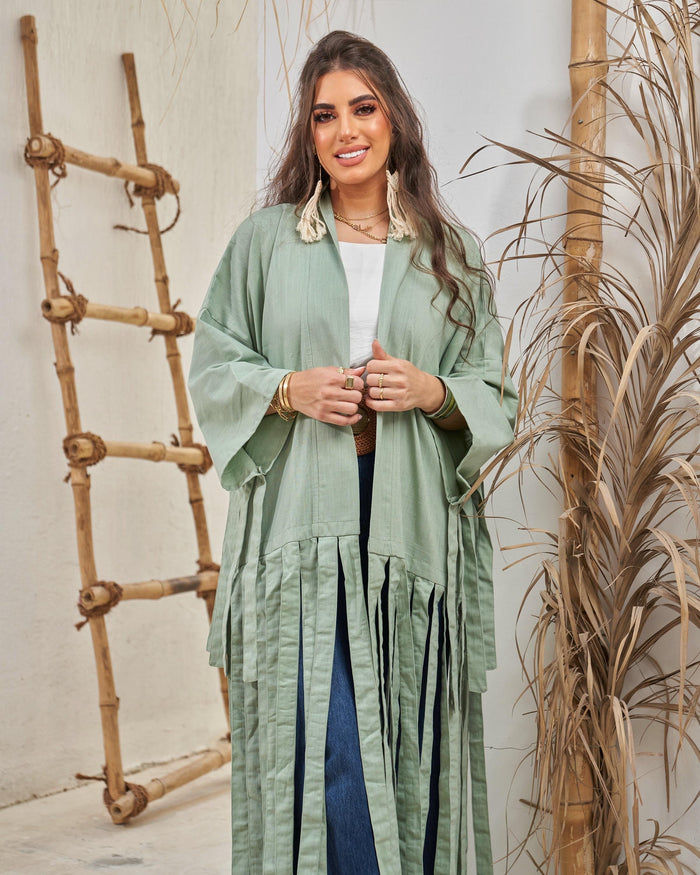 Mint Fluffy Abaya