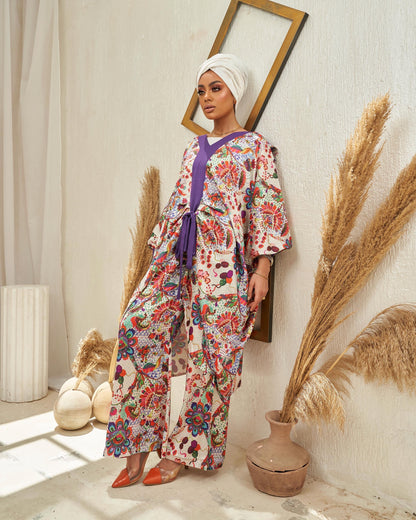 Violet Floral Suit