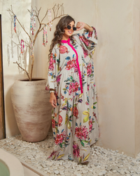 Floral Symphony Jalabiya Dress