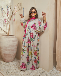 Floral Symphony Jalabiya Dress