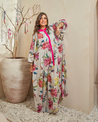 Floral Symphony Jalabiya Dress