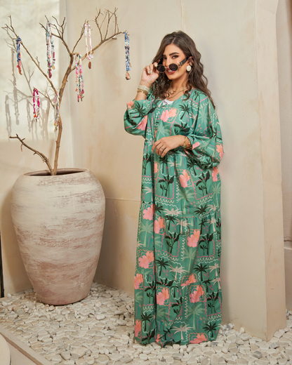Emerald Bloom Abaya