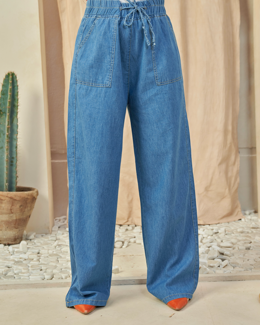 The All-Day Flow Pants (Light Denim)