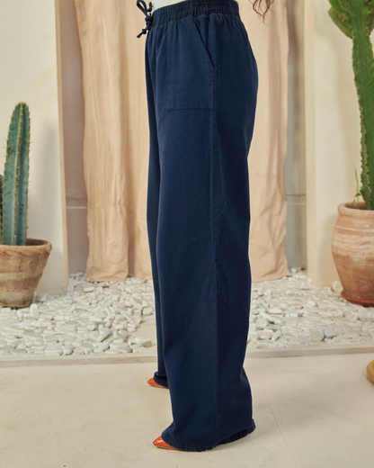 The All-Day Flow Pants (Dark Blue)