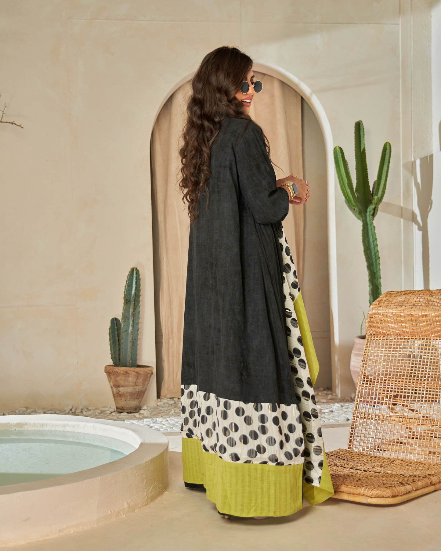 Black & Olive Layered Abaya