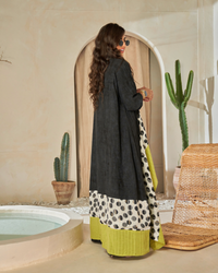 Black & Olive Layered Abaya