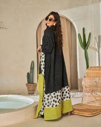 Black & Olive Layered Abaya