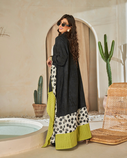 Black & Olive Layered Abaya