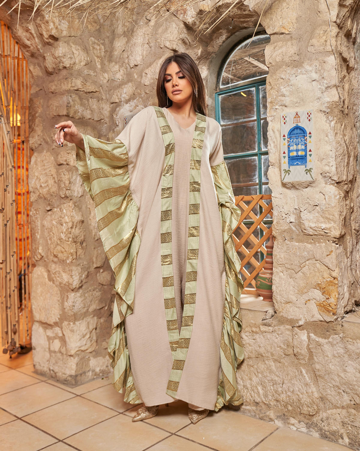 The Golden Sand Butterfly Abaya