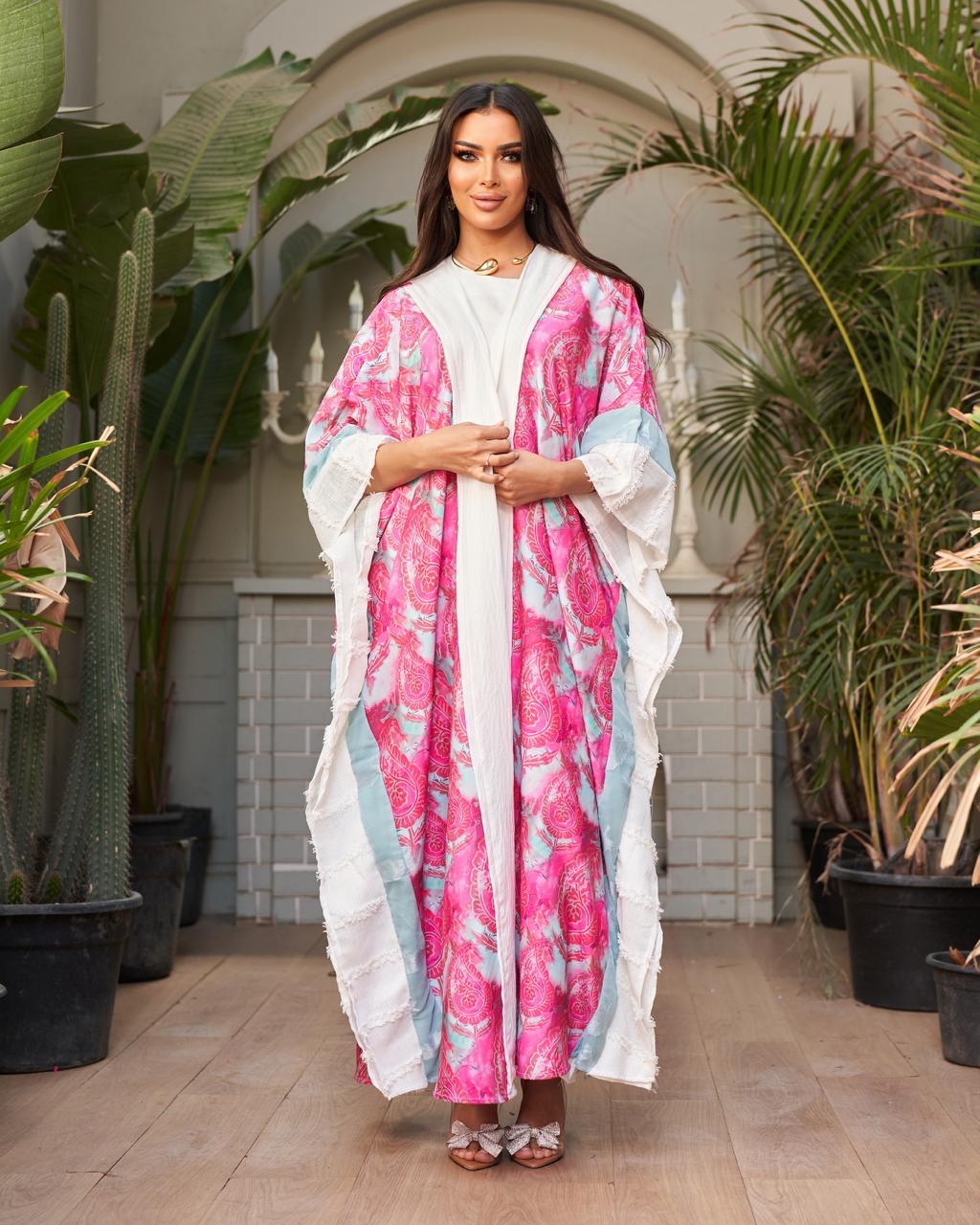 The Silk-Linen Bloom Masterpiece Modern Abaya
