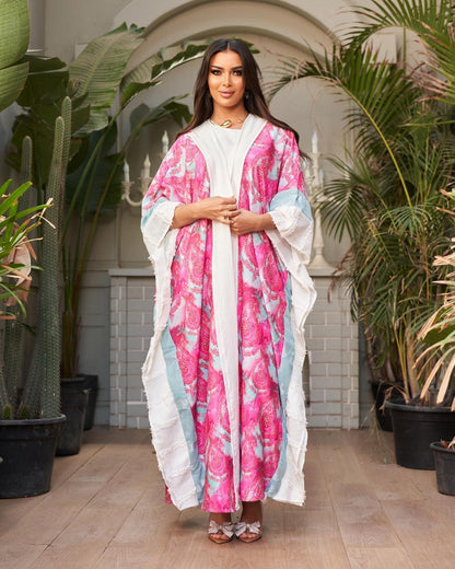 The Silk-Linen Bloom Masterpiece Modern Abaya
