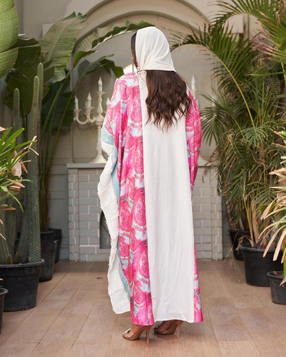 The Silk-Linen Bloom Masterpiece Modern Abaya