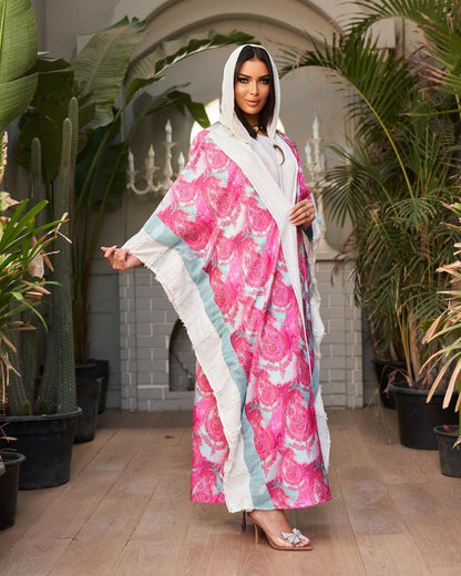 The Silk-Linen Bloom Masterpiece Modern Abaya