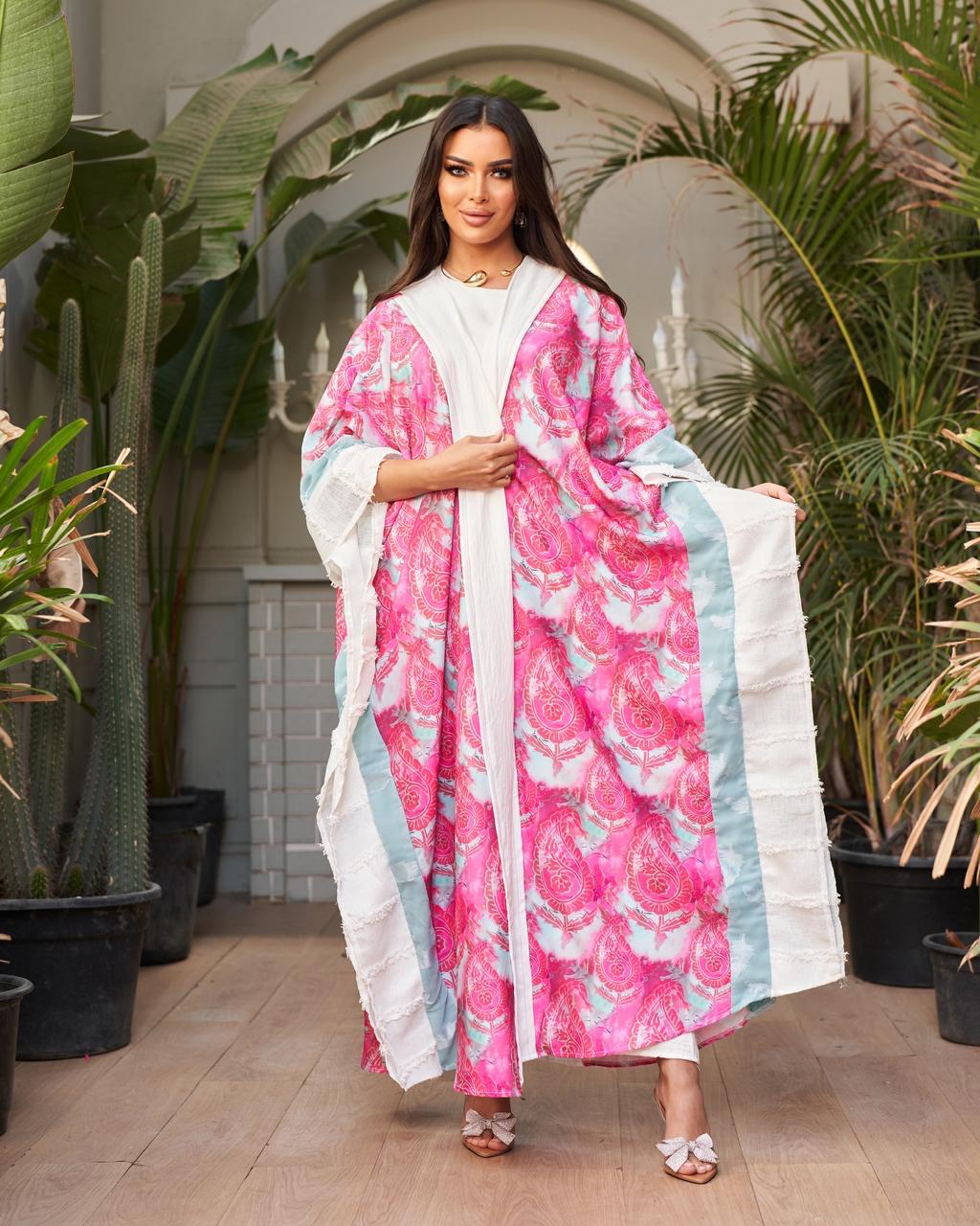 The Silk-Linen Bloom Masterpiece Modern Abaya
