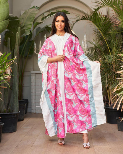 The Silk-Linen Bloom Masterpiece Modern Abaya