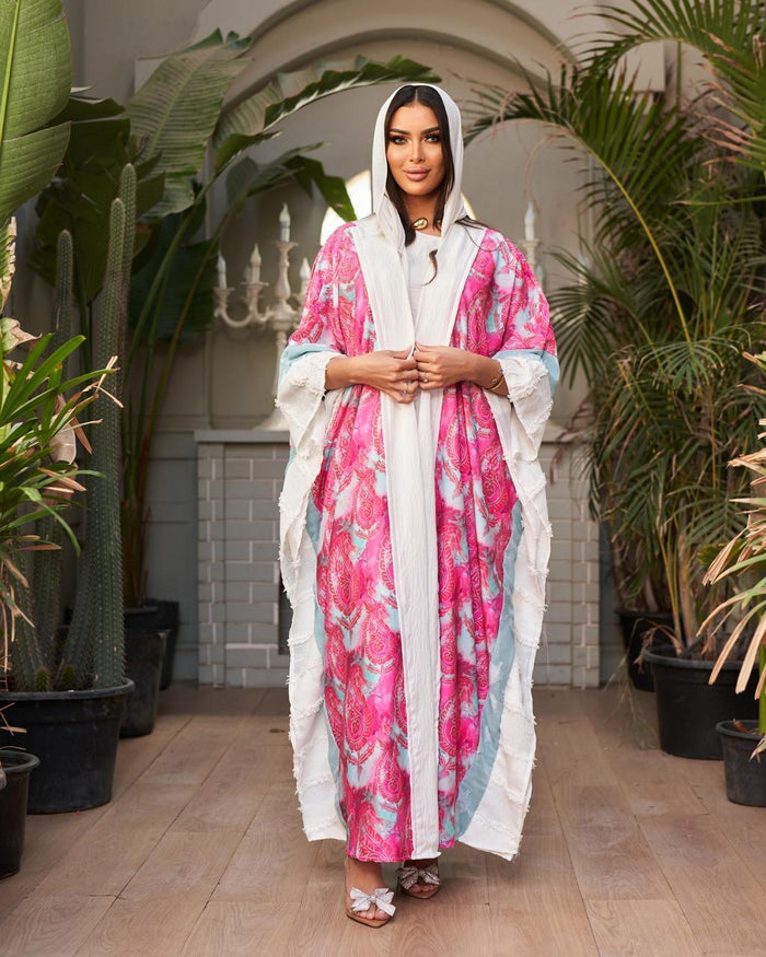 The Silk-Linen Bloom Masterpiece Modern Abaya