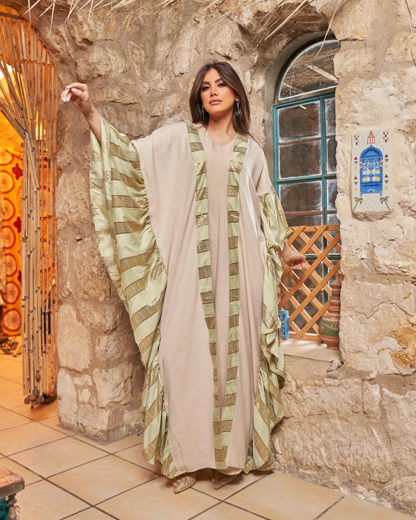 The Golden Sand Butterfly Abaya
